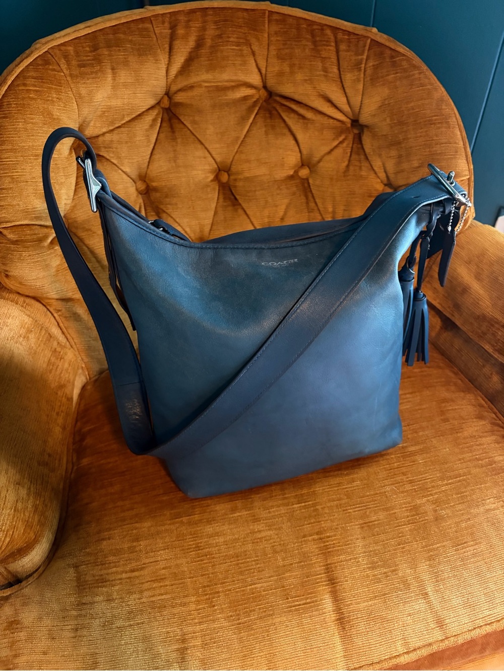 COACH Legacy Leather Tassel Duffle Bag
